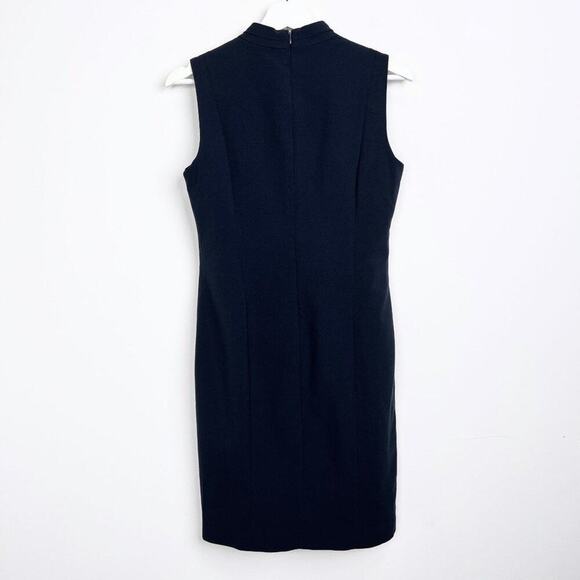 NWT  T TAHARI Pleated Sleeveless V Neck Sheath Dress US 6 - Picture 6 of 12